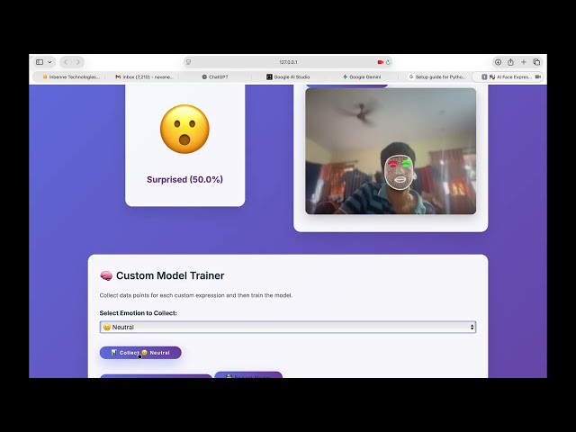 Custom Expression Trainer and Emoji Classifier