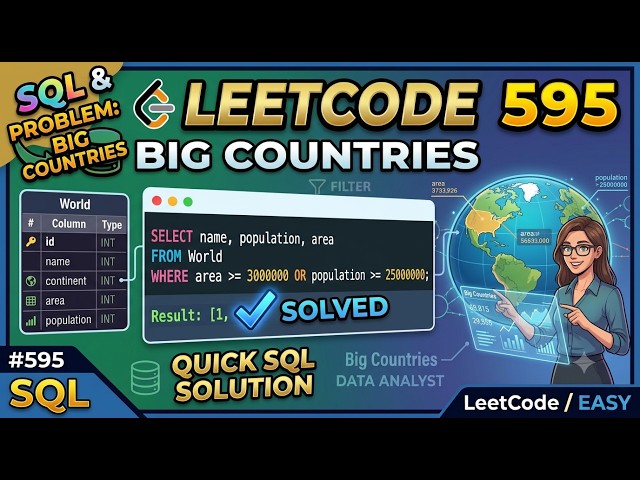 LeetCode 595: Big Countries SQL Solution | Day 3 | SQL 50 Leetcode