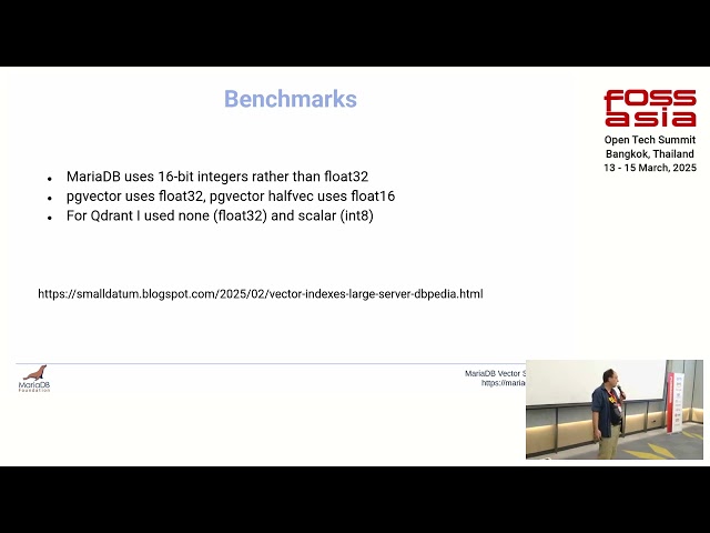 MariaDB Vector Search – Fastest search in relational databases, Daniel Black, FOSSASIA Summit 2025