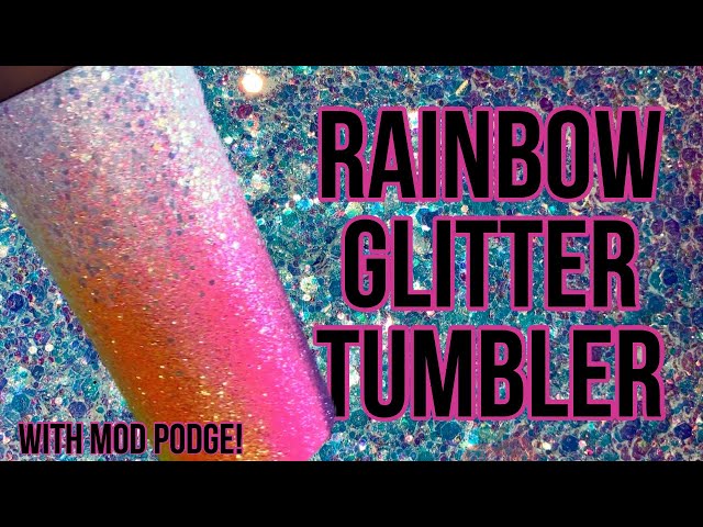 Rainbow Glitter Tumbler Tutorial