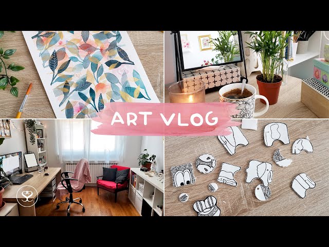 Art vlog - Ikea haul, art studio makeover, sketchbook, painting, air dry clay