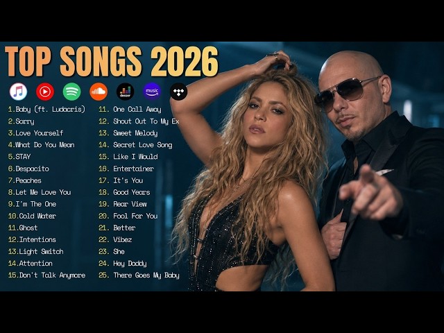 Ariana Grande, Adele, Ed Sheeran, Dua Lipa, Rihanna, Justin Bieber – Trending English Songs 2026