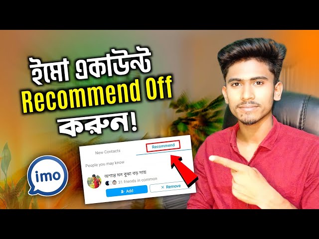 Imo "Recommend" Contacts Off || How to turn off recommend to friends || imo recommend off