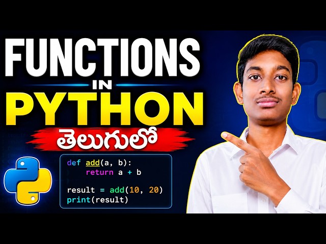 Python Functions in Telugu | Functions in Python for Beginners | Python Full Course