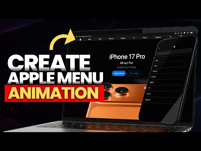 Build a Sleek Apple Website Navigation with Cool Animations | HTML, CSS & JS