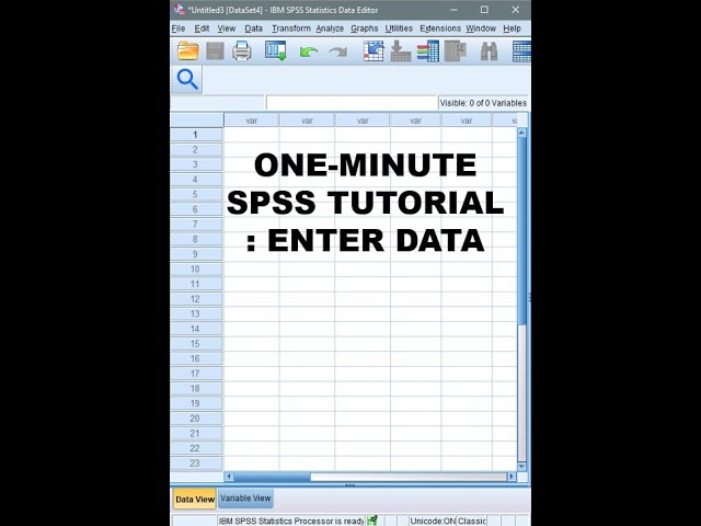 One-Minute SPSS Tutorial: How to enter data