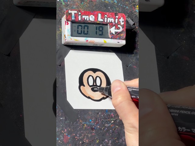 【ASMR】Drawing MickeyMouse in 40 Sec