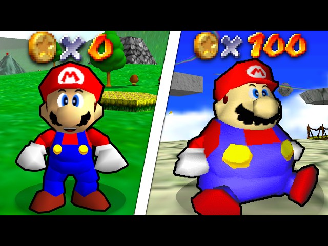 MARIO 64 but EVERY COIN MAKES ME FATTER