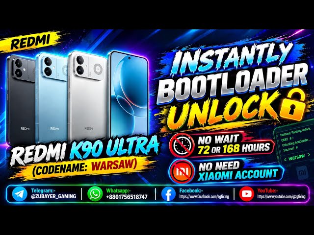 How To Instantly Bootloader Unlock REDMI K90 Ultra (warsaw) Chinese All | No Wait 72 Or 168 Hours ✅🔓