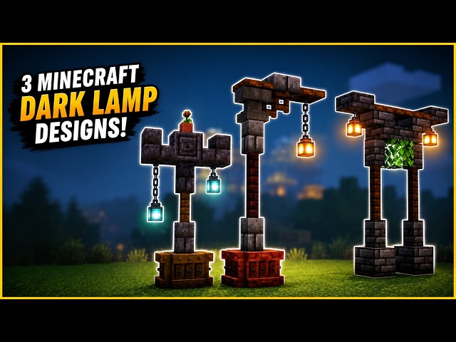 3 Dark Lamp Designs to Improve Your Minecraft World #minecraft #minecrafttutorial