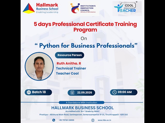 Python for Business Professionals | One-Week Python Training Program for II MBA Students