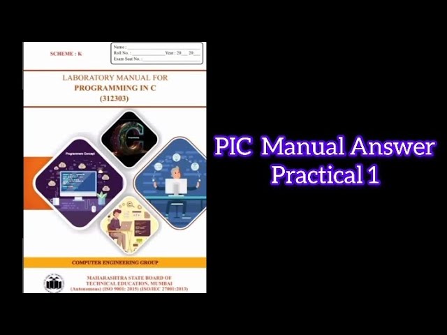 Programming in C [PIC] (312303) K scheme Manual Answer Practical 1