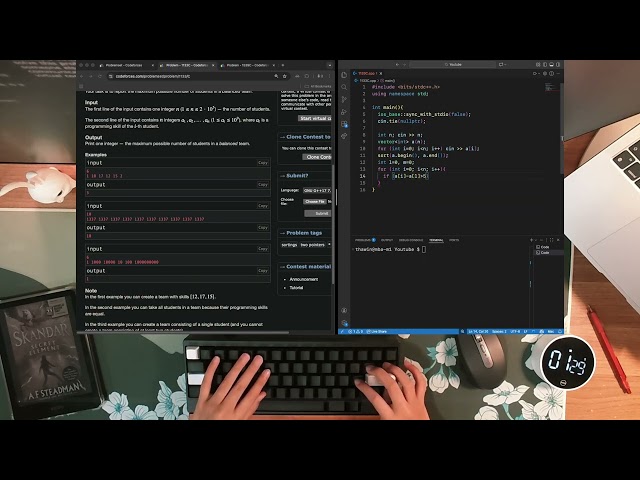 Codeforces | C++ | Rated 1200 | HHKB Type-S | real time | no talking | Short 145