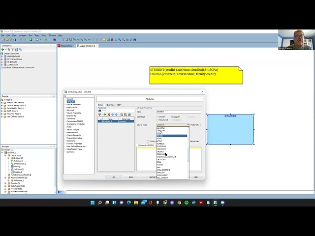 Concept to DDL using Oracle SQL Developer
