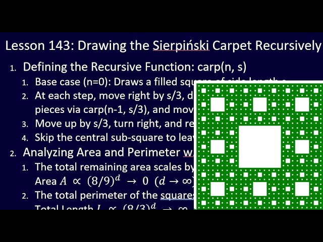 Python Challenge for ALL, Lesson 143: Drawing Sierpiński Carpet Recursively