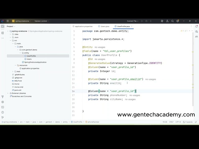 Java Spring Boot | Entity Mapping | Spring Data JPA Relationships | @OneToOne