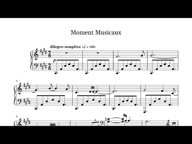 Moment Musicaux in C-sharp minor - Allegro semplice - original composition