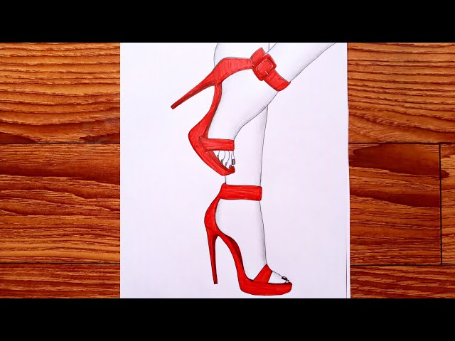 How to Draw feet with High Heels for Beginners | easy High Heels Drawing step by step | Iqra Drawing