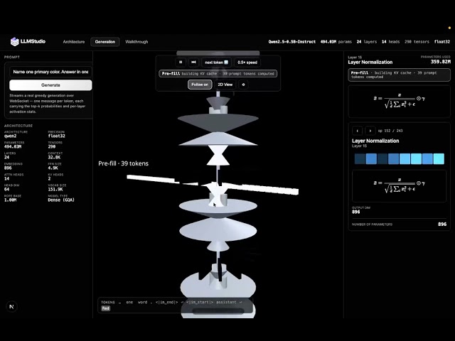 I Built an Interactive 3D Transformer Visualizer | Real LLM Inference (Open Source) Tokenprint