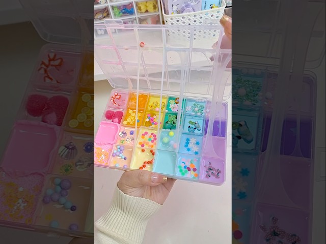 Sanrio Pallet Slime💛💚🩵🩷💜 #sanrio #kuromi #cinnamoroll #hellokitty #cute #japan #shorts #fyp #asmr