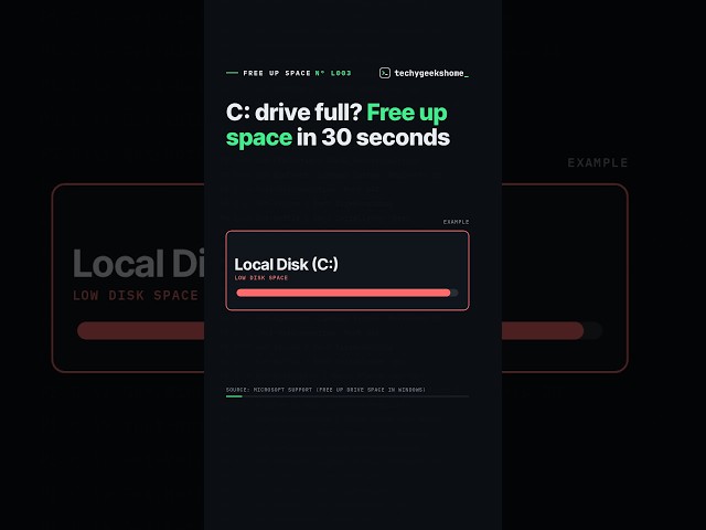 C Drive Full? Free Up Space in Windows 11 (No Extra Software)