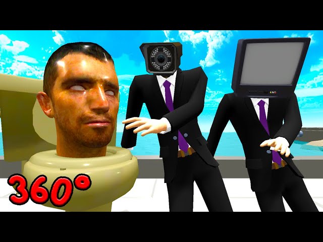 SKIBIDI characters in a 360° VR music video parody