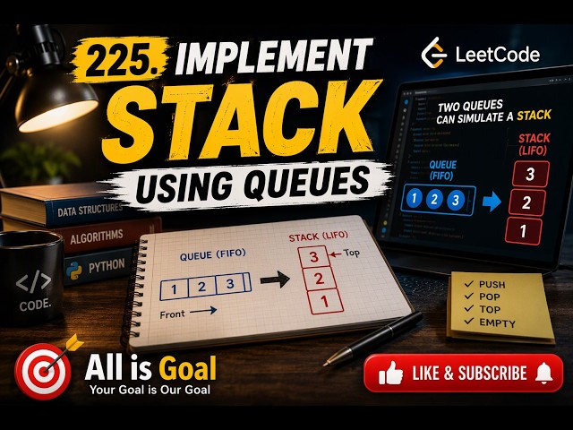 LeetCode Problems in Python: 225. Implement Stack using Queues #coding #interview #stack #queue #dsa