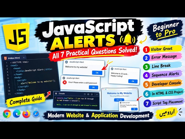 BASIC JAVASCRIPT CH:1 PRACTICAL QUESTIONS SOLVED [CLASS:45]