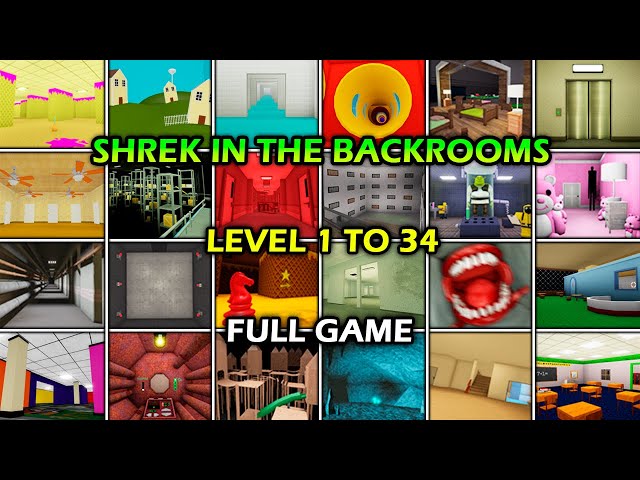 Shrek in The Backrooms: Levels 1 to 34 - Full Walkthrough | Roblox
