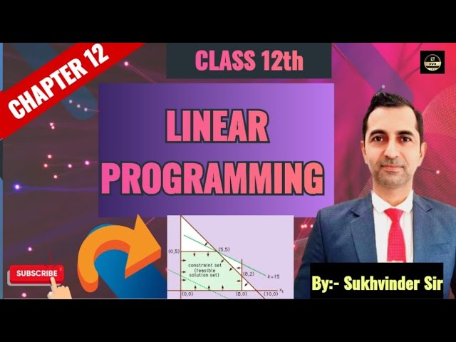 Chapter12(Linear Programming)Class12th/NCERT Maths/By Sukhvinder Singh/HTET/CSIRUGCNET/AIR07/PWM 