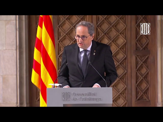 🔴 Declaració institucional del president de la Generalitat (29.01.20)