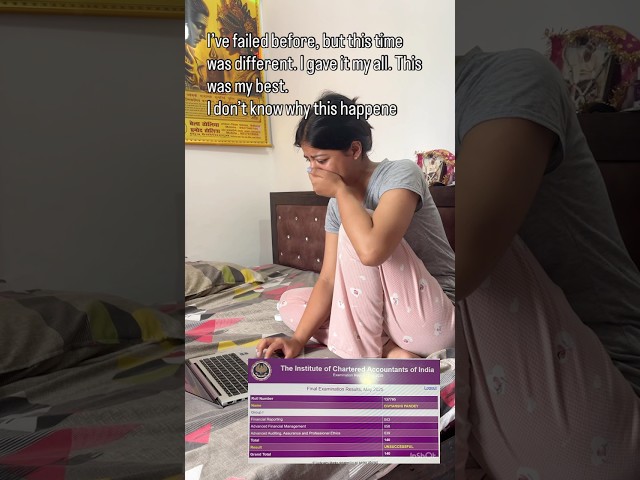 Ca final result reaction 💔 #cafinal #icai #castudents #student #exams #results #motivation #fail
