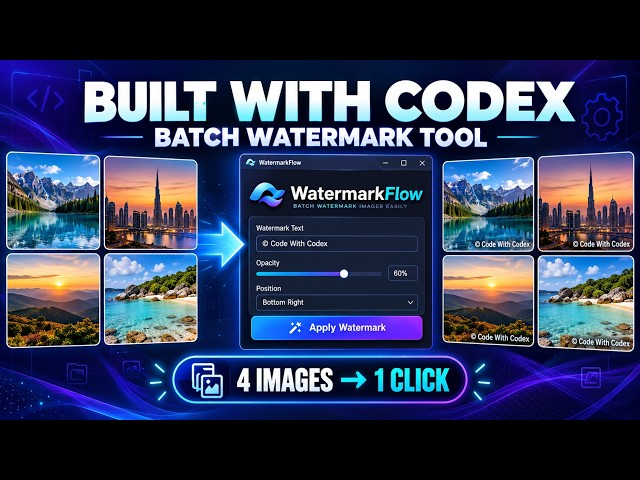 WatermarkFlow I Built a Batch Watermark Tool Using Only Codex