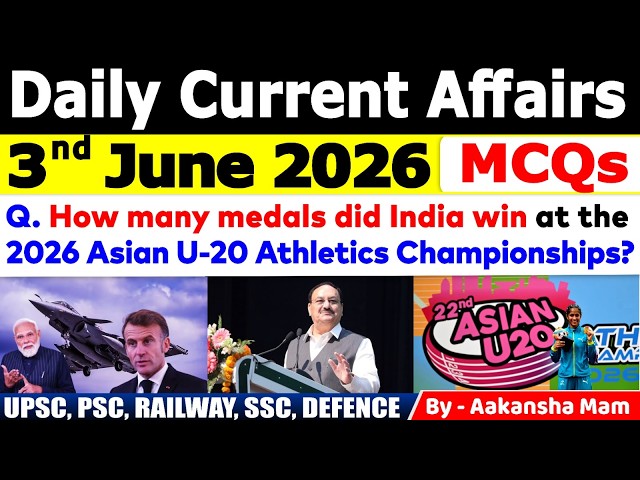 3rd June 2026 Current Affairs🔥 | Daily MCQs | Today’s Most Important MCQs #currentaffairs2026