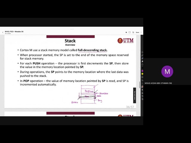 MKEC 1123 Advanced Microprocessor - Module 6 Part 3 (Stack)