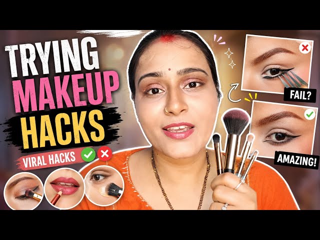Trying most viral makeup hacks😍Do these makeup hacks actually work?😳