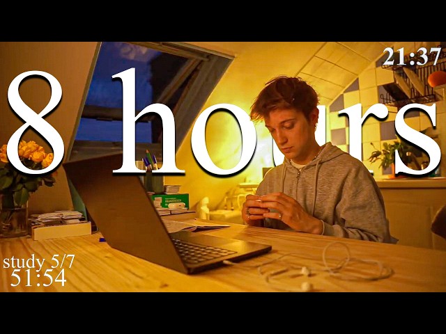 LIVE | 8-HOUR study with me in Paris📚⛈️ rain sounds & pomodoro timer 60 & 10