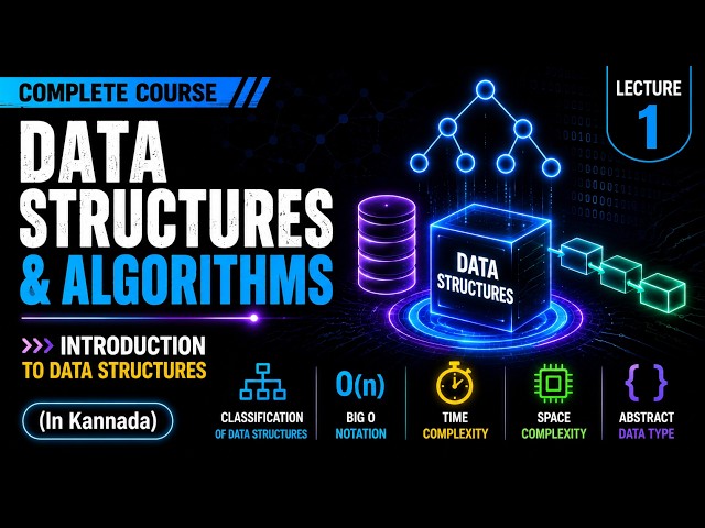 Introduction to Data Structures | Big O, Time & Space Complexity | DSA in Kannada | Lecture 1