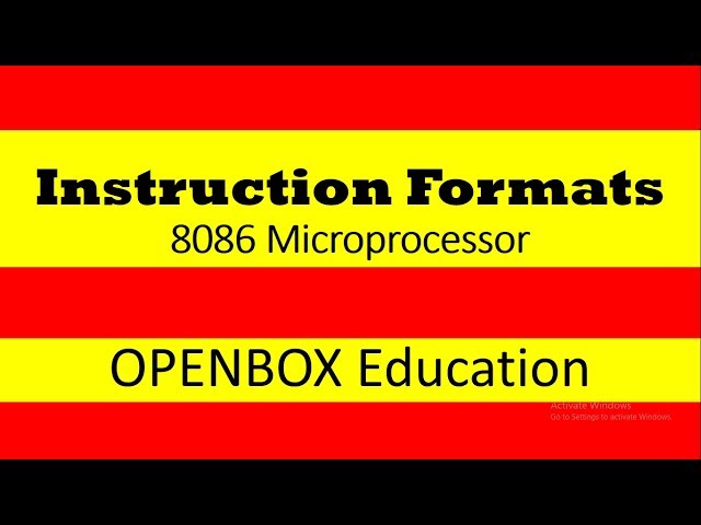8086 Instruction Format   OPEN BOX Education