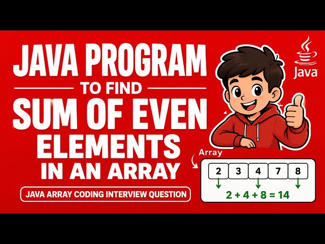 3. Sum of Even Numbers in Array in Java | Java Array Programs
