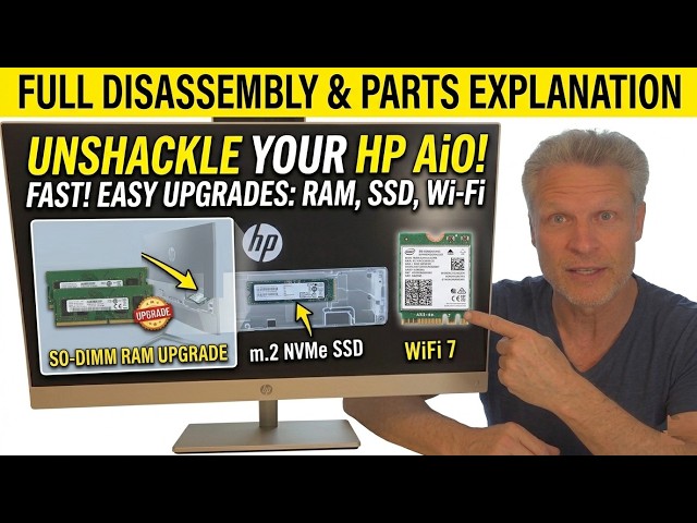 EASY! HP All in One Upgrade Tutorial! (How to Open, Dissemble, Upgrade RAM & SSD)