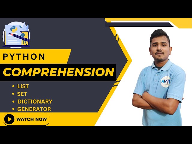 python comprehension in hindi|python list comprehension|set|dictionary|tuple comprehension