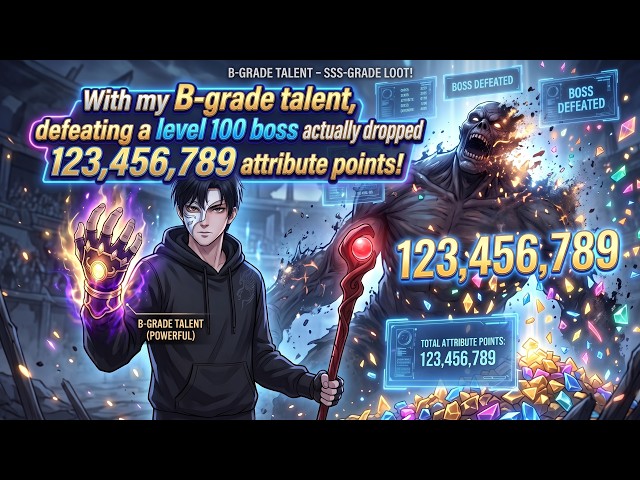 With my B-grade talent, defeating a level 100 boss actually dropped 123,456,789 attribute points!