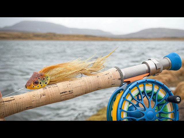 Fly Fishing a Big Brown Trout Imitation to Catch the Cannibal of the Lake