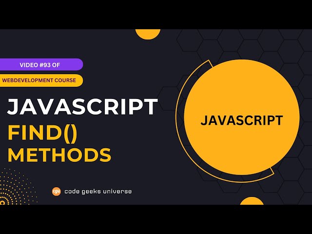 JavaScript Array find Method Explained  | Web Development Tutorial #93