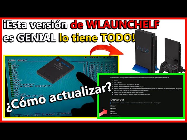 💥WLAUNCHELF ISR MOD CON  MULTIFUNCIONES PARA PS2 🔴un explorador de archivos full ✨EXFAT DS34 MX4SIO