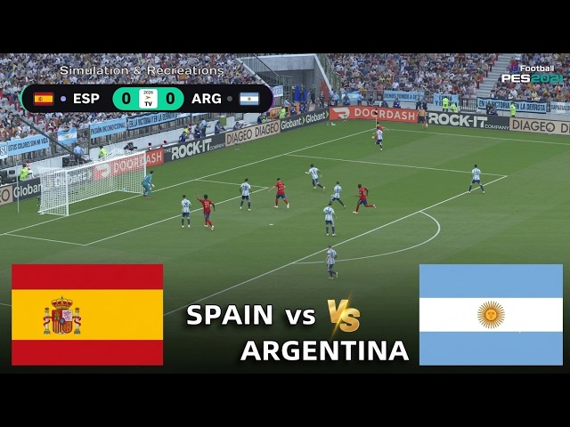 España vs. Argentina - Simulación de videojuego - eFootball PES 2021 - Transmisión en vivo | 2026