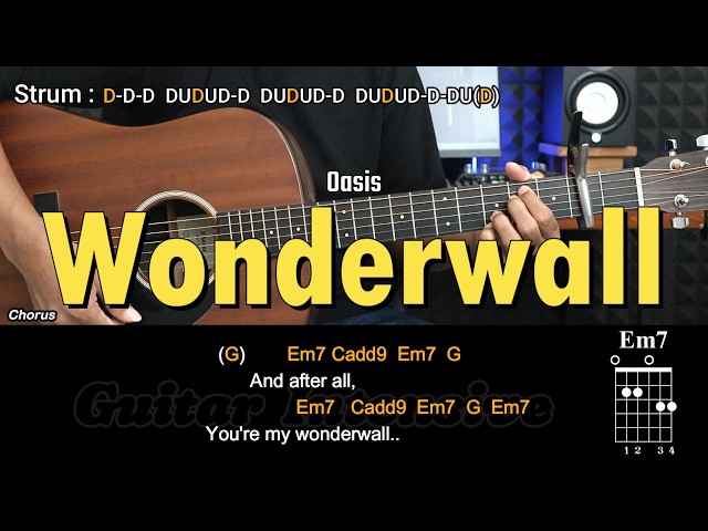 Wonderwall - Oasis | EASY Guitar Tutorial with Chords - Guitar Lessons