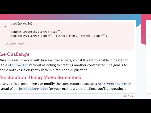 How to Pass a std::vector or Brace-Delimited List to a Constructor in C+ +