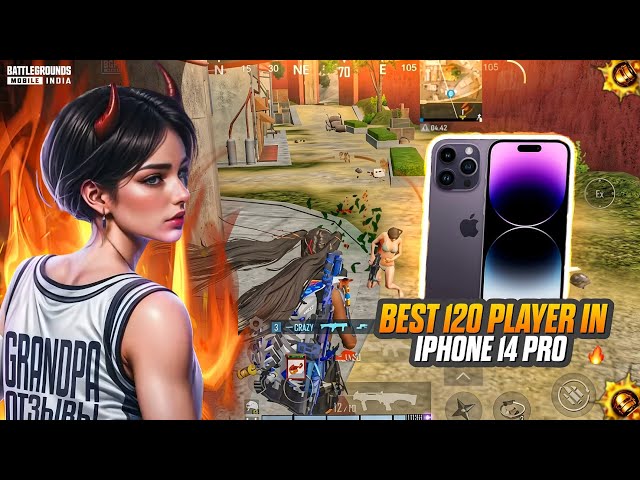 BEST 120 FPS PLAYER INSANE Solo vs Squad Gameplay iphone 14 pro 🔥 | BGMI